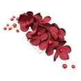 thumbnail image 1 of Shisuyan Red Flower Wedding Hair Combs Bridal Side Comb Head Headpiece Hair Accessory, 1 of 8