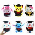 thumbnail image 2 of Sanrio Cinnamoroll Kuromi Hello Kitty Plush Graduation Season Toy Cartoon Soft Stufffed Doll Anime Decor Toys For Children Gift, 2 of 5