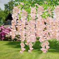thumbnail image 6 of Babibeauty 24 Pack 3.6 Feet Artificial Fake Wisteria Vine Ratta Hanging Garland Silk Flowers String Home Party Wedding Decor (Light Pink), 6 of 8