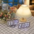 thumbnail image 2 of WulaWindy Reloj despertador digital, pantalla LED con espejo grande, con cargador USB, función de repetición, modo tenue, para colgar en la pared junto al reloj de escritorio para decoración de la hab, 2 of 5