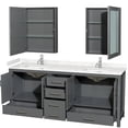 thumbnail image 2 of Wyndham Collection Sheffield 80" Wood Double Bathroom Vanity in Chrome/Dark Gray, 2 of 3