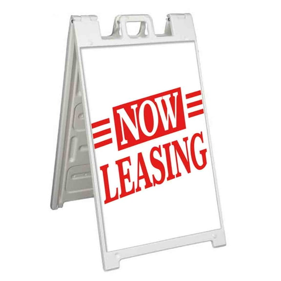 Now Leasing (24" X 36") Standard A-Frame Signicade, Includes Decal Applied To Stand