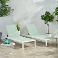 thumbnail image 5 of GDF Studio Crested Bay Outdoor Mesh and Aluminum Armless Adjustable Chaise Lounges, Set of 2, Green and White, 5 of 11