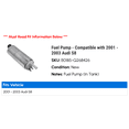 thumbnail image 2 of Fuel Pump - Compatible with 2001 - 2003 Audi S8 2002, 2 of 2