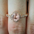 thumbnail image 3 of Antique Design 1.25 Carat Peach Pink Morganite and Diamond Engagement Ring in 10k Rose Gold Jewelry, 3 of 3