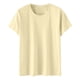 thumbnail image 4 of Blusas Umfun para mujer, color liso, cuello redondo, manga corta, blusa informal versátil, color caqui, talla M, 4 of 4