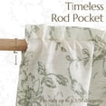 thumbnail image 6 of Curtainking Rod Pocket Linen Valance Farmhouse Floral Double Layer Green Valance for Living Room 50x18 inch 1 Panel, 6 of 8