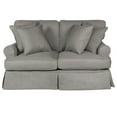 thumbnail image 4 of Horizon 2PC Slipcovered Sofa Loveseat Set in Gray Washable Performance Fabric, 4 of 8