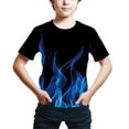 thumbnail image 3 of Boy Summer T-Shirt 3D Digital Fire Print Fashion Casual Tshirts Boys Short Sleeve Graphic Tees (9Y, Black), 3 of 3