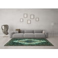 thumbnail image 3 of Ahgly Company Indoor Round Persian Turquoise Blue Traditional Area Rugs, 8' Round, 3 of 4