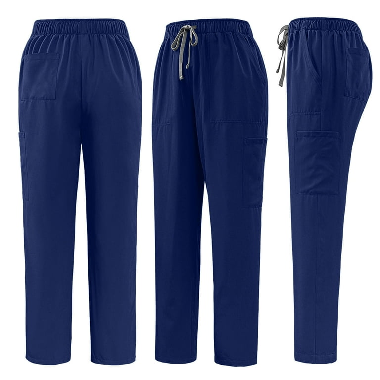 sorm'86 WBA Uniformパンツ ネイビー Mens Working Set Suits Solid Color V-neck Pocket Caregiver Short