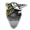 thumbnail image 4 of Luxe Jewelry Designs Men's Two Tone Gold Ion Plated Stainless Steel Biker Ring with Black Jet Epoxy, 4 of 4
