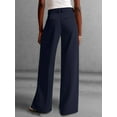 thumbnail image 6 of Women Wide Leg Pants High Waisted Business Casual Work Trousers Dressy Pants with Pockets Navy Blue XXL, 6 of 7