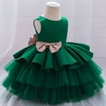 thumbnail image 6 of Fesfesfes Kids Girls Ruffled Princess Dress Infant Toddler Girls Bridesmaid Gown Tulle Birthday Party Dress Under 10$, 6 of 9