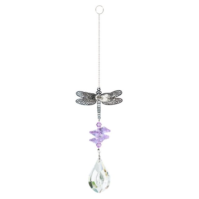 Colgante De Cristal Dragonfly Hanging Ornament Crystal Windchime Pendant Rainbow Maker (Púrpura) Tmvgtek Libre de BPA