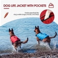 thumbnail image 6 of IDOMIK Dog Life Jacket with Reflective Strips, Adjustable Swimming Vest High Flotation Pet Lifesaver for Medium Dogs, Red, M, 6 of 7