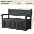 thumbnail image 3 of Nihsuao 80 Gallon Plastic Storage Bench Made of Durable Weatherproof Resin, Deck Box Lockable Storage Compartment for Outdoor Patios & Lawns, Black(Wood-grain), 3 of 9