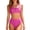 Hot Pink, variant on IFNWSV Bathing Suit for Women 2 Piece Bikini Set Tie Side High Leg Cut String Bikini Adjustable Top Padded Black XL