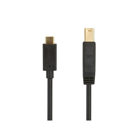 Monoprice USB 3.0 Type-C to Type-B Cable - 6 Feet - Black, Compatible External Hard Drive, MacBook Pro, Docking Station - Select