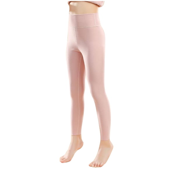 Tranfacy Girls Fleece Lined Leggings, Warm Leggings, 7-14 Children Fall and Winter Wear Casual High Waist Pants Warm Leggings for Girls