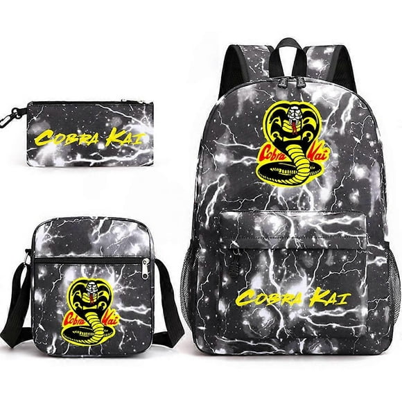 Cobra Kai School Bag Backpack Pencil Case Shoulder Bag Three-piece Set _06