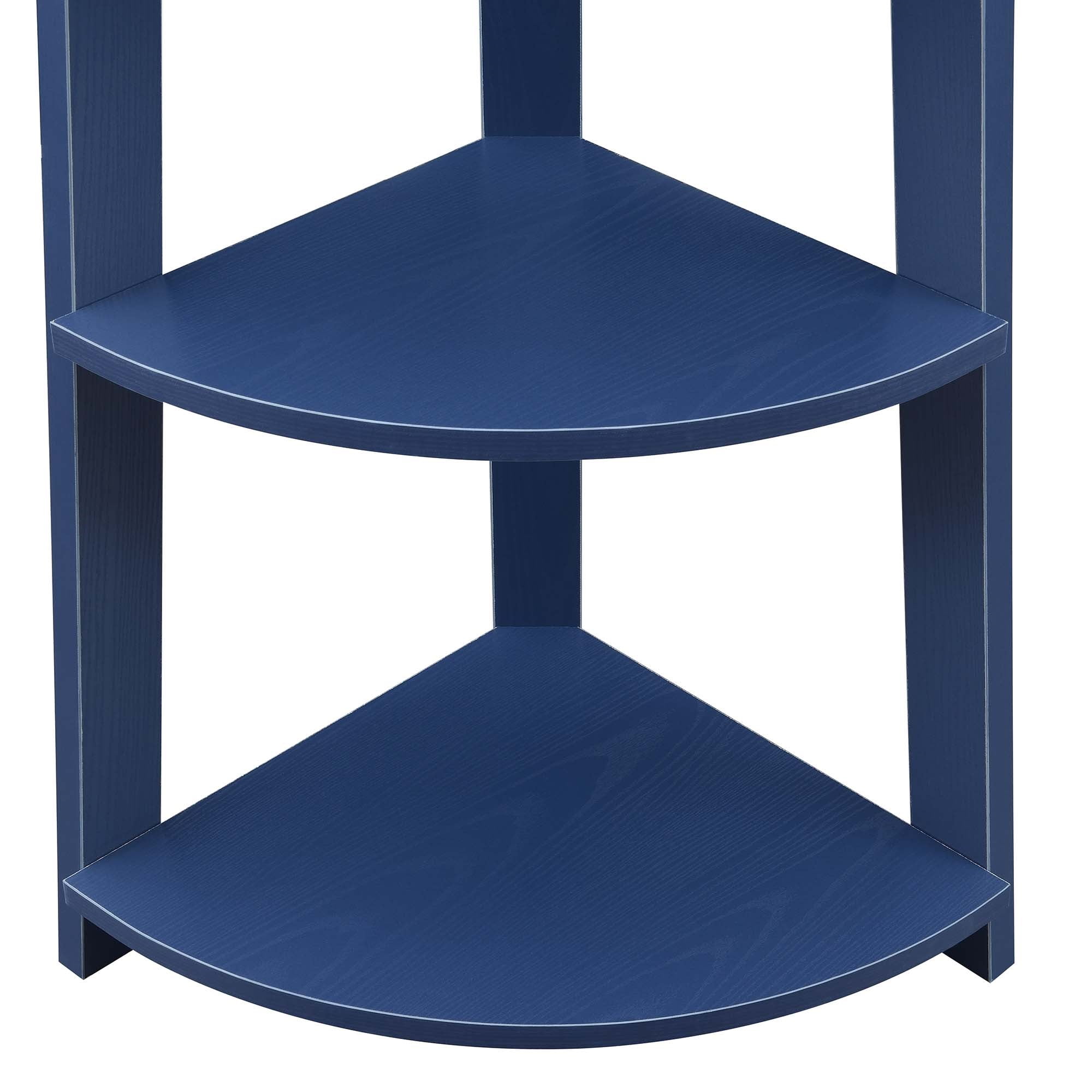 Convenience Concepts Newport 6 Tier Corner Bookshelf, Cobalt Blue