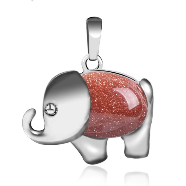 Energy Cute Elephant Pendants for Child Jewelry Chakra Natural Gem Stone