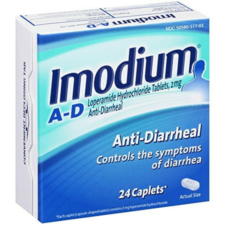 Paquet de 2 Imodium antidiarrhéiques 24 Caplets lopéramide Chlorhydrate Chaque