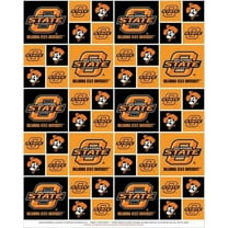 Oklahoma State University Fabric Fine Cotton Classic Geometric Design-Sold by the Yard