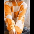 thumbnail image 4 of Suéter Holgado de Punto Acanalado con Cuello Redondo y Larga para Mujer, Moda de Otoño Naranja M, 4 of 9