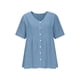 thumbnail image 4 of Craaazy Women's Casual V Neck Blouse, Solid Color Short Sleeve Button Down Shirt, Loose Fit Comfy Breathable Cotton Linen Tops for Daily Wear Gifts, 4 of 6