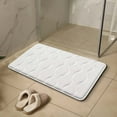 thumbnail image 4 of Lilgiuy Memory Foam Bath Mat Rug, Soft Comfortable Non-Slip Super Absorbent Quick Drying Machine Washable and Thick Bathroom Rug for Floor, Tub & Shower, 24 x 16 Inches, White, 4 of 6