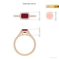thumbnail image 4 of ANGARA Natural East West Emerald-Cut Ruby Halo Ring in 14K Rose Gold for Women (Size-6x4mm) | July Birthstone, Birthday, Anniversary, Jewelry Gift for Women | Natural Ruby Ring, 4 of 9