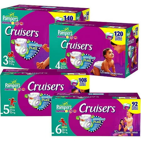 Pampers - Cruisers Diapers (sizes 3, 4, 5, 6)