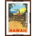 thumbnail image 5 of Art.com Hawaii, Cruise Liner, Girl on Beach Path Art Print, Brown Frame Wall Art, 17" x 23", 5 of 5