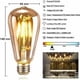 thumbnail image 4 of Paquete de 3 bombillas LED Edison E27 Vintage E27 ST64 Lámpara decorativa Bombilla Edison retro Lámpara antigua vintage Filamento de 4 W Blanco cálido para restaurante Café Bar Thisnde Bombillas, 4 of 5