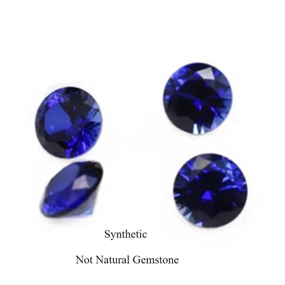 10Pcs Lab Created Brilliant Cut Sapphire Beads for Jewelry Making