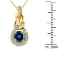 thumbnail image 3 of Mauli Jewels Engagement Necklace for Women 0.36 Carat Blue Diamond Knot Pendant With 18'' Box Chain Prong-Setting 10K Rose, White & Yellow Gold|Silver Chain, 3 of 7