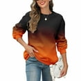 thumbnail image 2 of Makaor Sweatshirts for Women Crew Neck Tops Fleece Long Sleeve Pullover Gradient Casual Fall Clothes Gold XL, 2 of 5