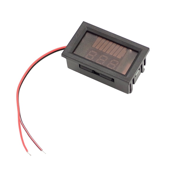 Medidor De Voltímetro Voltímetro de doble pantalla Indicador de capacidad de la batería Monitor de panel de voltios del automóvil