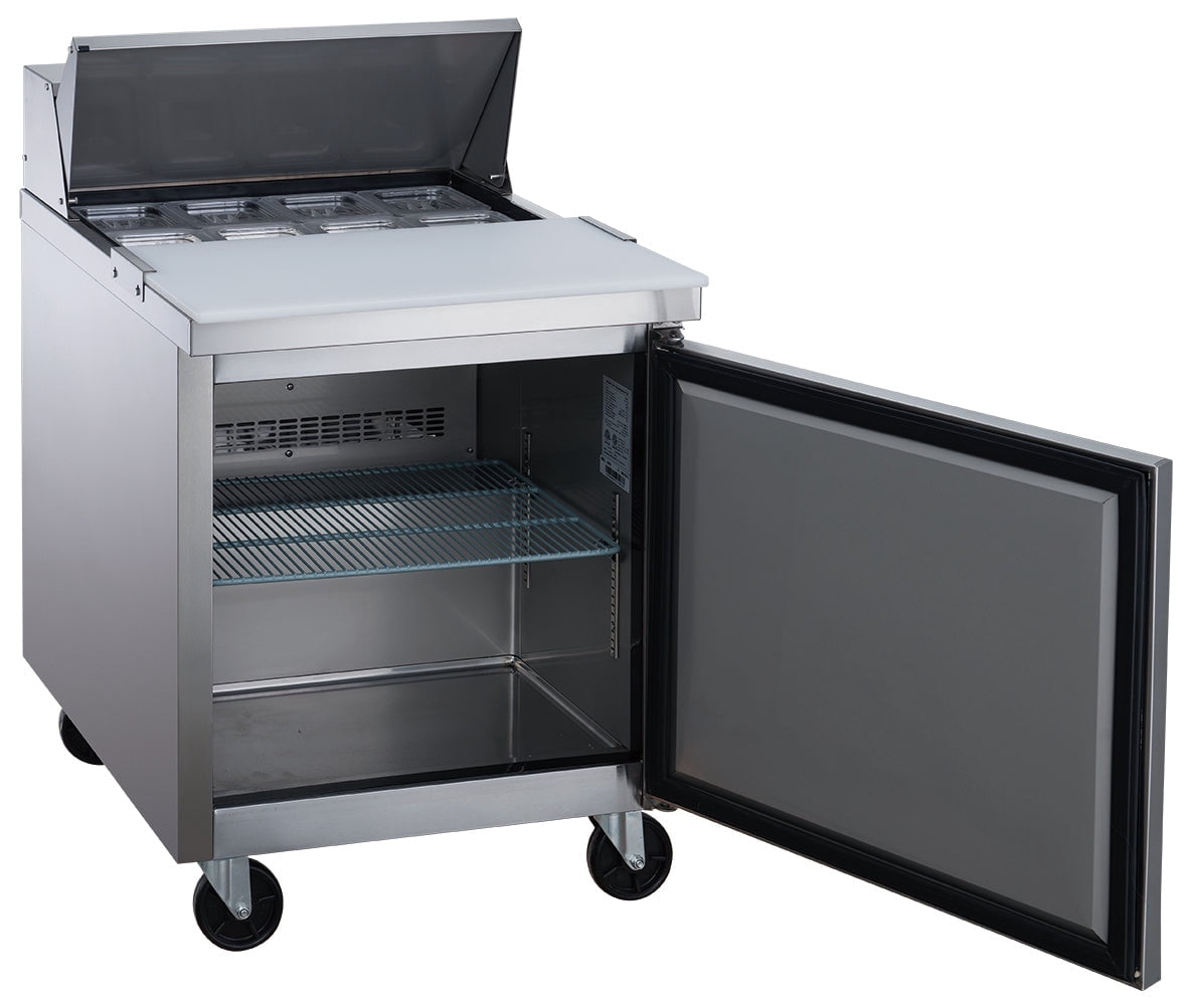 29 in. Single Door Sandwich Prep Table Commercial Stainless Steel Refrigerator 6.56 ft. cu.