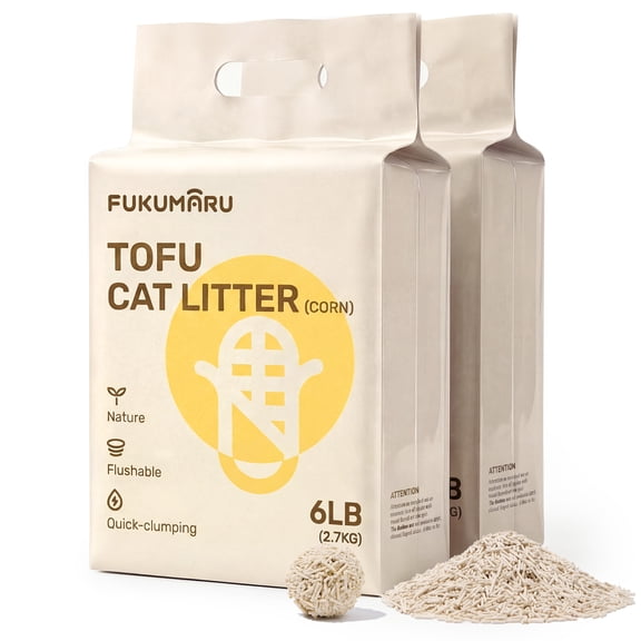 FUKUMARU Cat Litter, Natural Tofu Litter for Cats, Clumping, lightweight,