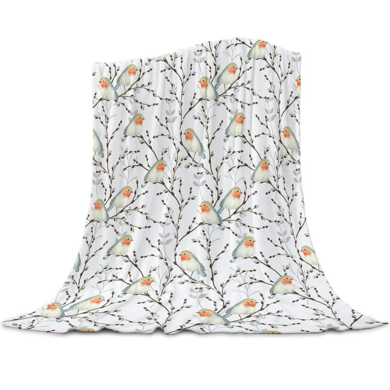 Willow Branch And Robin Throws Blankets for Sofa Bed Winter Soft Plush Warm Sofa Throw Blanket Holiday Gifts Walmart