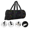 thumbnail image 5 of Xecao Dinosaur print Round Travel Duffel Bag is a foldable gym bag with an inner pocket, perfect for travel sports, 5 of 8