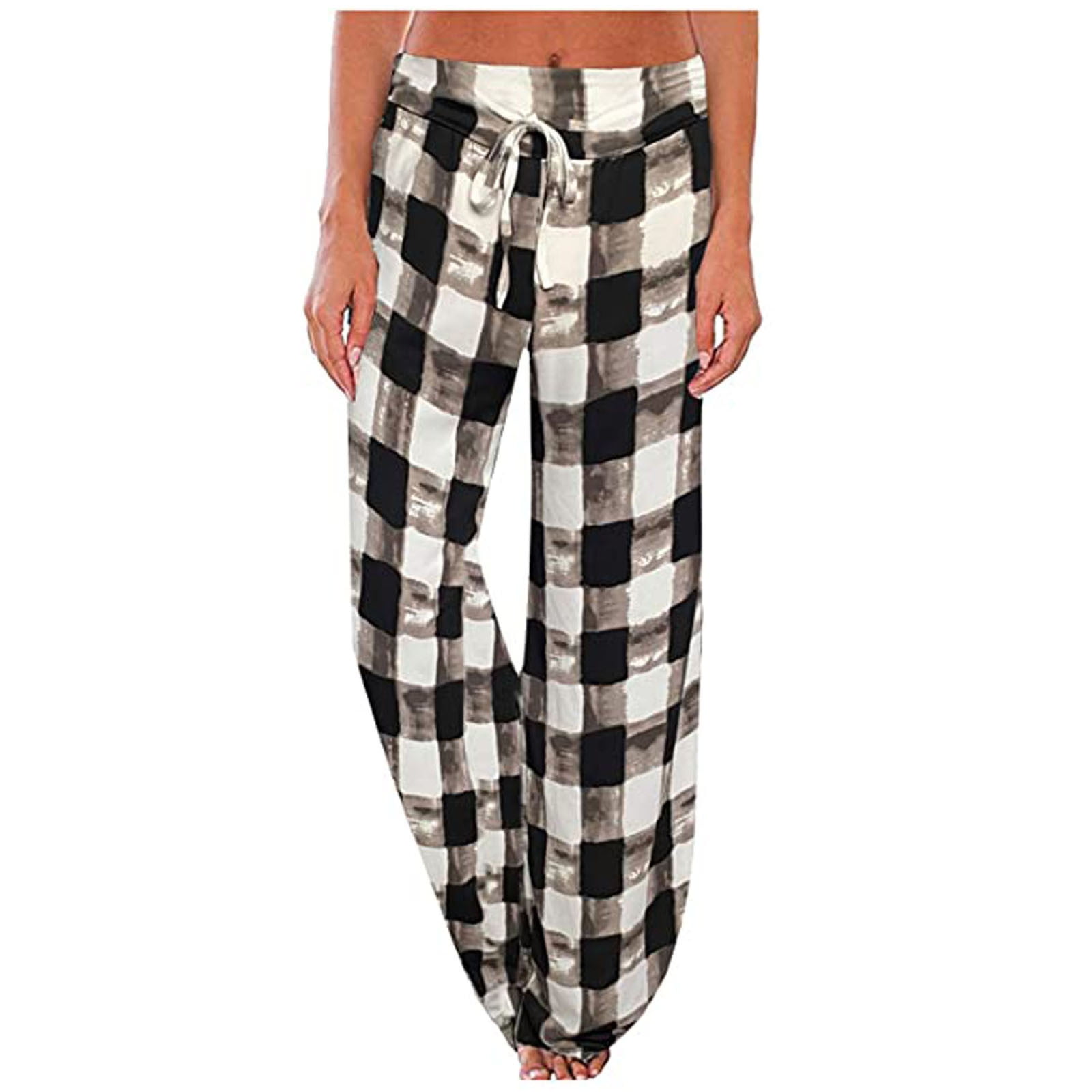 Guieoi Women's Pants Winter Pants for Women Women's Comfy Stretch Plaid