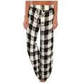 thumbnail image 1 of Women's Comfy Stretch Plaid Lounge Pants Wide Leg Casual Drawstring Pajamas, 1 of 4