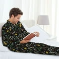 thumbnail image 6 of Naloa Wasp and Florals Men’s Pajamas Set - Long Sleeve Button Down Sleep Shirt and Pajama Bottoms Sleepwear Set-XX-Large, 6 of 7
