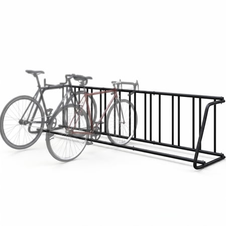 GOCAPTAIN 10-Bike Freestanding Metal Storage Rack, Heavy-Duty Rustproof Steel Cycle Stand for Garage, Outdoor, Home or School, Black