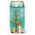 thumbnail image 1 of ""Caroline'S Treasures Feliz Árbol de Navidad Brittany Spaniel Tall Boy Bebida Aislador Hugger Bb4197Tbc Multicolor"", 1 of 1