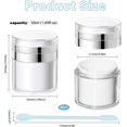 thumbnail image 2 of 4Pcs White Airless Pump Jar Acrylic Lotion Dispenser Travel Lotion Container with Silicone Scraper Moisturizer Container for Creams Lotion 50ml, 2 of 7